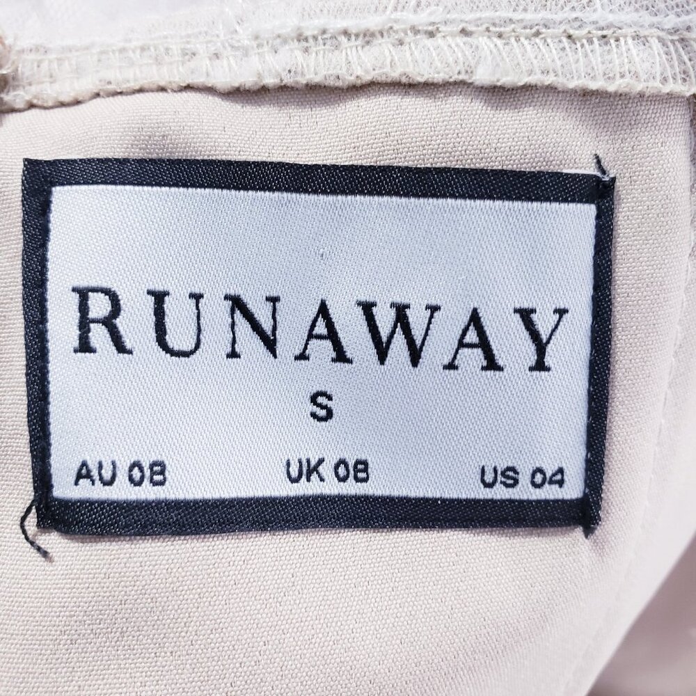 Runaway The Label Bustier Corset Top Size 4 Beige Polka Dot Tulle Sheer Sleeves - Picture 9 of 10